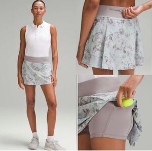 Lululemon Pace Rival Mid-Rise Skirt *LongPlisse Bloom Multi / Mauve Gre…